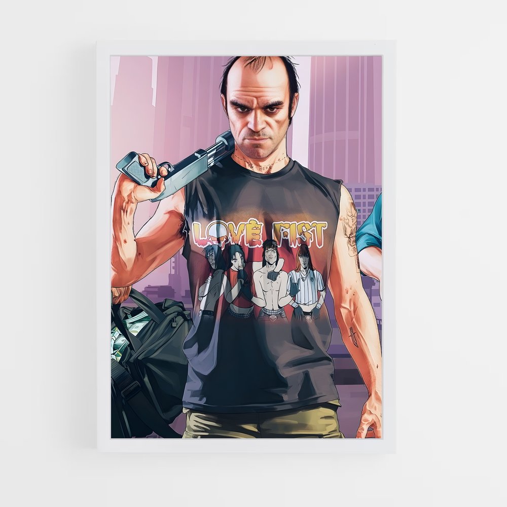 Poster Des Échos de Chaos – affiche GTA V (vue 3)
